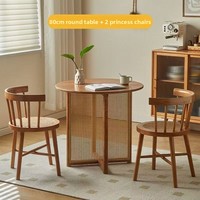 Table à thé de style nordique, mobilier de restaurant, combinaison table et chaise en bois massif, multifonctionnelle, portable pour petit appartement