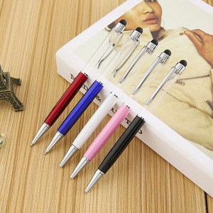 Bulk Custom Logo Touch Stylus Rotating Metal Ballpoint Pen Clear <b>Empty</b> Tube Multi‑color Office Supplies - Product Image 4