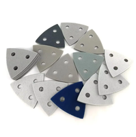 Éponges de ponçage triangulaires en mousse 80*80*80mm à 3 trous, disques de ponçage à crochets et boucles pour le polissage de voitures, bois et métaux