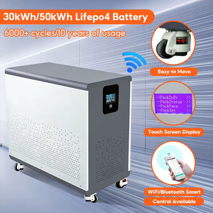 Système de stockage d'énergie hybride sur pied OEM 48V 300Ah-1000Ah LiFePO4 pour la maison et la sauvegarde connectée au réseau - Roues mobiles, 15-50kW - Product Image 5