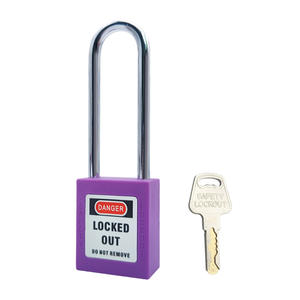 Qvand 76 मिमी लाल लोटो सुरक्षा पैडलॉक लॉक टैंगआउट स्टील शेकल नायलॉन - Product Image 6