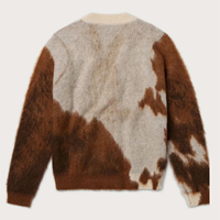 Cardigan personnalisé en mohair brossé Factory OEM Intarsia Chandail en laine mélangée fabricant de tricots