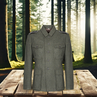 Tunique de terrain allemande personnalisée avec logo, 100 % laine, reproduction d'uniformes d'extérieur, équipement de défense personnel confortable