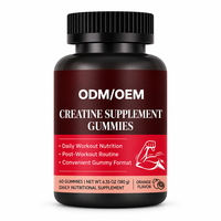 Gummies de créatine OEM ODM, créatine monohydrate, saveur orange, supplément nutritionnel quotidien, fabricant de marque privée, sur mesure