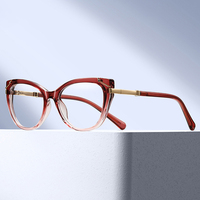 Monture de lunettes optiques Partagas en TR90 œil de chat avec charnière à ressort, anti-lumière bleue, pour femmes