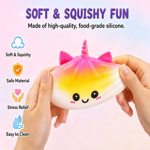 En gros Jouet Squishy Licorne Bao Bun à remontée lente, à presser, sensoriel anti-stress, simulation de boulette, jouet de bureau - Product Image 6