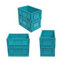 Boîte solide de rangement en plastique pliable robuste en plastique QS PP avec couvercle caisses pliables en plastique avec couvercle