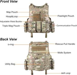 Gilet tattico softair impermeabile MGFLASHFORCE gilet da Paintball modulare alla moda con cerniera di chiusura regolabile in poliestere - Product Image 4