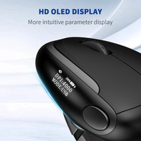 Delux M618XSD Seeker Mouse vertikal ergonomis, Mouse dengan layar OLED BISA diisi ulang 4000DPI 1000mA penutup belakang bisa dilepas untuk komputer