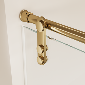 Porta <span class=keywords><strong>Doccia</strong></span> in Vetro Temperato con Telaio in Acciaio Inox Dorato Senza Cornice Set di Cerniere Scorrevoli per Bagno Hotel Produzione di Fabbrica - Product Image 4