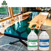 Kit de Résine Époxy Transparente Cristalline A et B, Résine Époxy Liquide et Durcisseur pour Artisanat, Tables en Bois et Fleurs