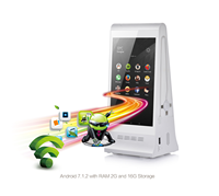 Système de commande de table portable à double écran pour restaurant, alimenté par batterie, WiFi Android, 8 pouces