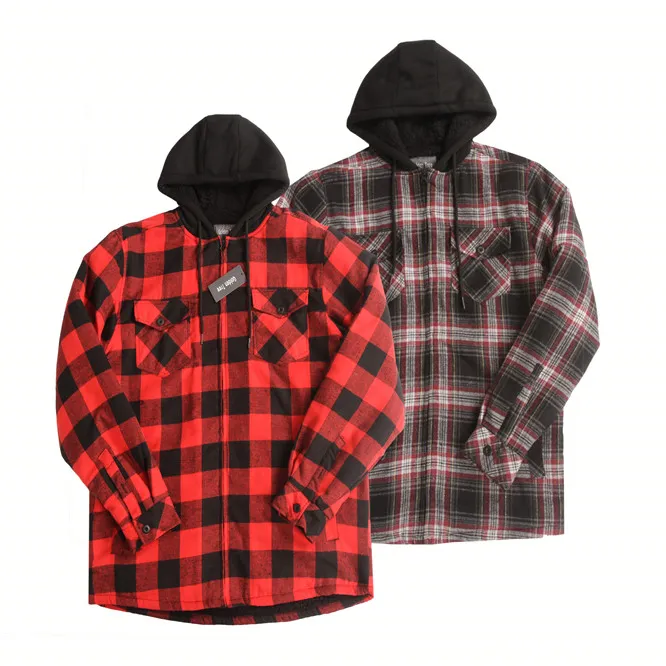 Stockpapa China man apparel overstock cheap price high quality red yellow blue long sleeve men plaid Sharpa coats