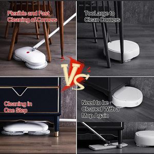 Mopa Eléctrica Giratoria Mágica para el Hogar con Cubo, Mopa Perezosa para Limpieza de Suelos Planos con KC - Product Image 4