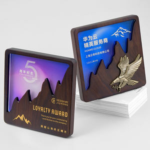 Placa de madera personalizada al por mayor, impresión UV personalizada, grabado, cristal, metal, águila, Medalla creativa, trofeo de placa de premio de nogal/<span class=keywords><strong>haya</strong></span> - Product Image 3