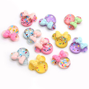 Dễ Thương Nhựa Flatback Glitter Mouse <span class=keywords><strong>Head</strong></span> Cabochon Nail Art Charm DIY Điện Thoại Di Động Trường Hợp Bông Tai Mặt Dây Chuyền Tóc Bow Chỉnh Trang - Product Image 6