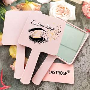 Espejo de Mano Pequeño de Plástico con Forma de Corazón, Espejo de Maquillaje Personalizado, Espejo Cosmético para Mujer - Product Image 2