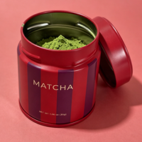 Boîte en fer blanc ronde de 30g, écologique, personnalisable avec étiquette privée, pour café et thé matcha, avec couvercle à vis, vente en gros