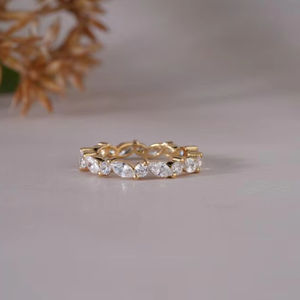 Bague Éternité Élégante en Diamant pour Femme |   Bague en or taille marquise, bijoux de luxe empilables pour mariage et anniversaire - Product Image 6