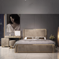 Ventes directes d'usine de la dernière conception de lits d'hôtel de luxe en tissu de velours
