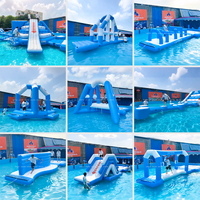 Équipement d'amusement aquatique commercial personnalisé pour la plage, parcours d'obstacles flottant, parc aquatique gonflable pour adultes en eaux ouvertes