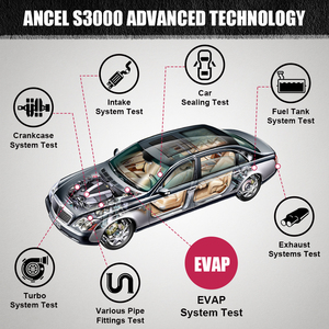 Detector de Fugas de Humo Automotriz ANCEL S3000 con Bomba de Aire Integrada, Herramienta de Diagnóstico para Pruebas del Sistema EVAP, Admisión, Escape y Turbo - Product Image 3