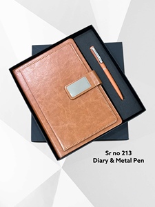 Ensemble cadeau de luxe pour bureau, agenda A5, stylo en métal, carnet en cuir PU relié, avec 100 feuilles, couverture imprimée UV, pour les cadres - Product Image 1