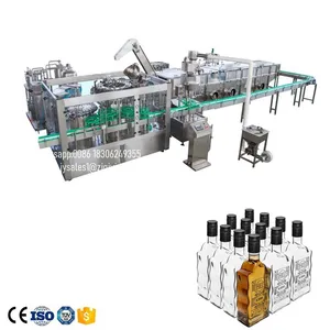 Ligne de production automatique OEM de remplisseuses de bouteilles en verre liquide pour la fabrication de jus de boisson Liqor Machine de capsulage