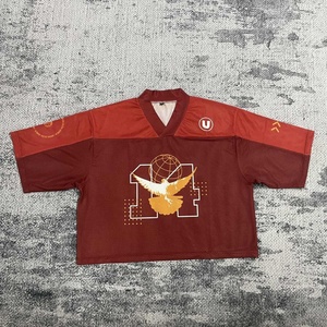 Jersey sepak bola sublimasi poliester MT1537 kualitas tinggi 100% kotak sepak bola pria ukuran besar Jersey jaring potong atasan sepak bola kosong - Product Image 1