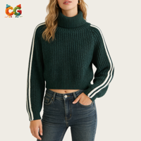 CG 2026 Nouveau Pull Col Roulé Ample en Polyester Tricoté pour Femme, Sensation Douce comme la Laine, Respirant, Tendance Hiver Décontractée