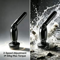 Brosse de nettoyage électrique rotative sans fil 10-en-1 pour douche, étanche IPX7, avec poignée extensible et batterie 4000 mAh