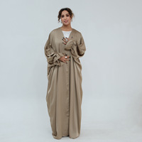 Nouvelle Robe Abaya Élégante en Polyester Longue Grande Taille pour Femme, Style Dubaï Ouvert, Musulmane Islamique, pour l'Aïd et les Mariages, Vente en Gros