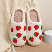 Chaussons en peluche avec motif de dessin animé mignon personnalisé pour femme, chaussons d'intérieur moelleux confortable et doux