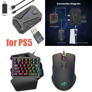 Combo <span class=keywords><strong>clavier</strong></span> et <span class=keywords><strong>souris</strong></span> pour PS5, convertisseur USB Type C, connecteur d'ordinateur pour console de jeu PS5, adaptateur d'extension pour manette - Product Image 1