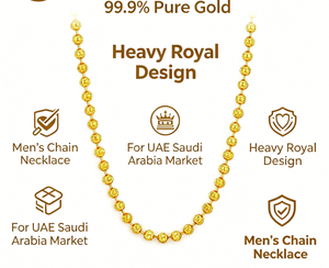 Collana PCX in oro massiccio 24K con perline, oro puro 99,9%, design reale pesante, regalo per fidanzamento/festa, <span class=keywords><strong>gioielli</strong></span> da <span class=keywords><strong>uomo</strong></span> - Product Image 3