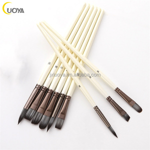 <strong>Best</strong> Black Wood Handle Nylon Hair Oil <strong>Paint</strong> <strong>Brush</strong> Set for <strong>Artists</strong> - Product Image 6