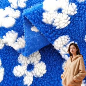 Màu Sắc Tùy Chỉnh Áo Khoác <span class=keywords><strong>Sherpa</strong></span> 100% <span class=keywords><strong>Polyester</strong></span> Dệt Kim Hoa Jacquard Lamb Wool Faux Fur Plush <span class=keywords><strong>Sherpa</strong></span> Fleece Vải - Product Image 1