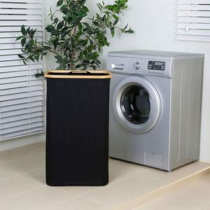 <b>Foldable</b> Dirty Clothes Storage <b>Basket</b> With Bamboo Frame, Clothes Storage <b>Basket</b>, Dirty Clothes Storage <b>Basket</b> - Product Image 4