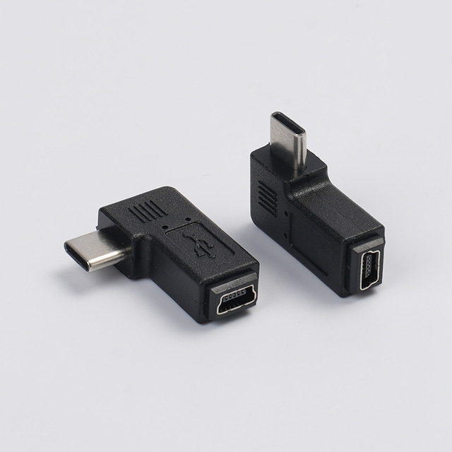 Mini 5P Female to Type-C Male Elbow Adapter 90 Degree Mobile Phone Android Data Transfer Conversion Plug Hot Selling
