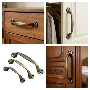 Poignées et boutons de meubles en alliage de zinc bronze pour portes, tiroirs, armoires et penderies - Product Image 2