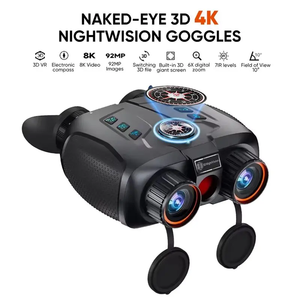 Jumelles de vision nocturne infrarouge 3D VR à l'œil <span class=keywords><strong>nu</strong></span>, 1000M, caméra télescope numérique 4K UHD pour la chasse avec boussole et vue en direct - Product Image 3