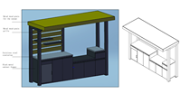 Design créatif Cuisine pour barbecue en acier inoxydable Armoire d'évier de cuisine Armoires de cuisine d'extérieur avec gril d'extérieur
