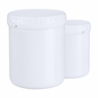 Pot en PP de 500 ml et 1000 ml de qualité alimentaire avec couvercle à anneau, ouverture facile, pour cosmétiques et lotions