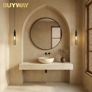 Slim Aluminum Alloy Round Bathroom <strong>Mirror</strong> <strong>Lightweight</strong> Metal Frame Wall <strong>Mirror</strong> Circular Vanity <strong>Mirror</strong> for Bathroom Powder Room - Product Image 5
