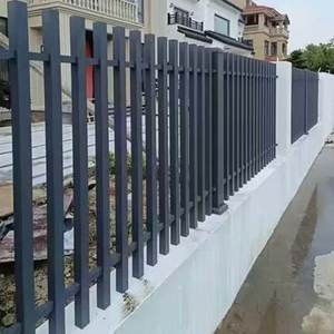 Portails de clôture modernes en aluminium noir thermolaqué, clôture de jardin extérieure économique en alliage d'aluminium, treillis à lames verticales, modélisation 3D - Product Image 4