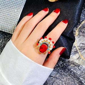 Ópera de Pekín pendientes salvaje rojo de cristal Zircon pendientes <span class=keywords><strong>mujer</strong></span> cuchillo Ma Dan creativo pendientes de cara - Product Image 3