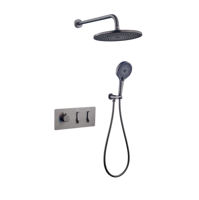 Ensemble de douche mural thermostatique à deux fonctions avec mitigeur en laiton finition bronze et cartouche céramique de haute qualité