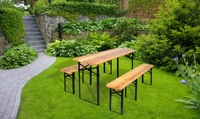 Ensemble table et banc de jardin en bois moderne de haute qualité, table à bière pliable portable pour mobilier d'extérieur