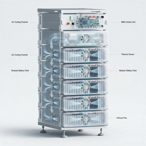 Gabinete de Almacenamiento de Energía de Litio de Alto Voltaje Serie REGS Modular con Enfriamiento por Aire para Uso Comercial e Industrial en Fábricas - Product Image 5