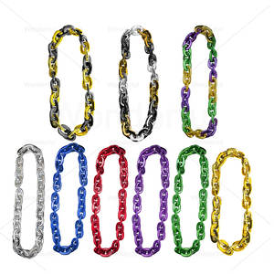 Venta al por mayor de fábrica, collar de cadena de cuentas de <span class=keywords><strong>Mardi</strong></span> <span class=keywords><strong>Gras</strong></span> grande personalizado, Jumbo eslabones, decoraciones de fiesta deportiva con cuentas - Product Image 2